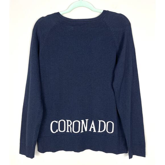 Alashan Cashmere Hotel Del Coronado Sweater Blue Medium Luxury Beach Resort - Picture 6 of 9